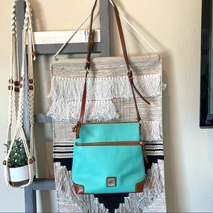 Dooney & Bourke Turquoise and Brown Crossbody Bag